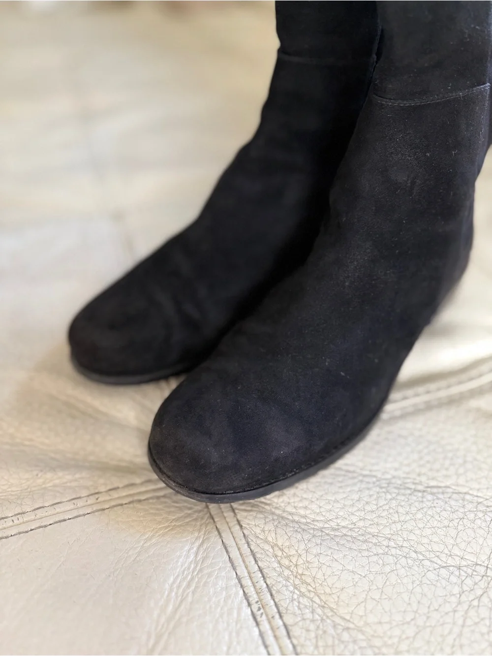 Stuart Weitzman Black Over-the-Knee Suede Boots